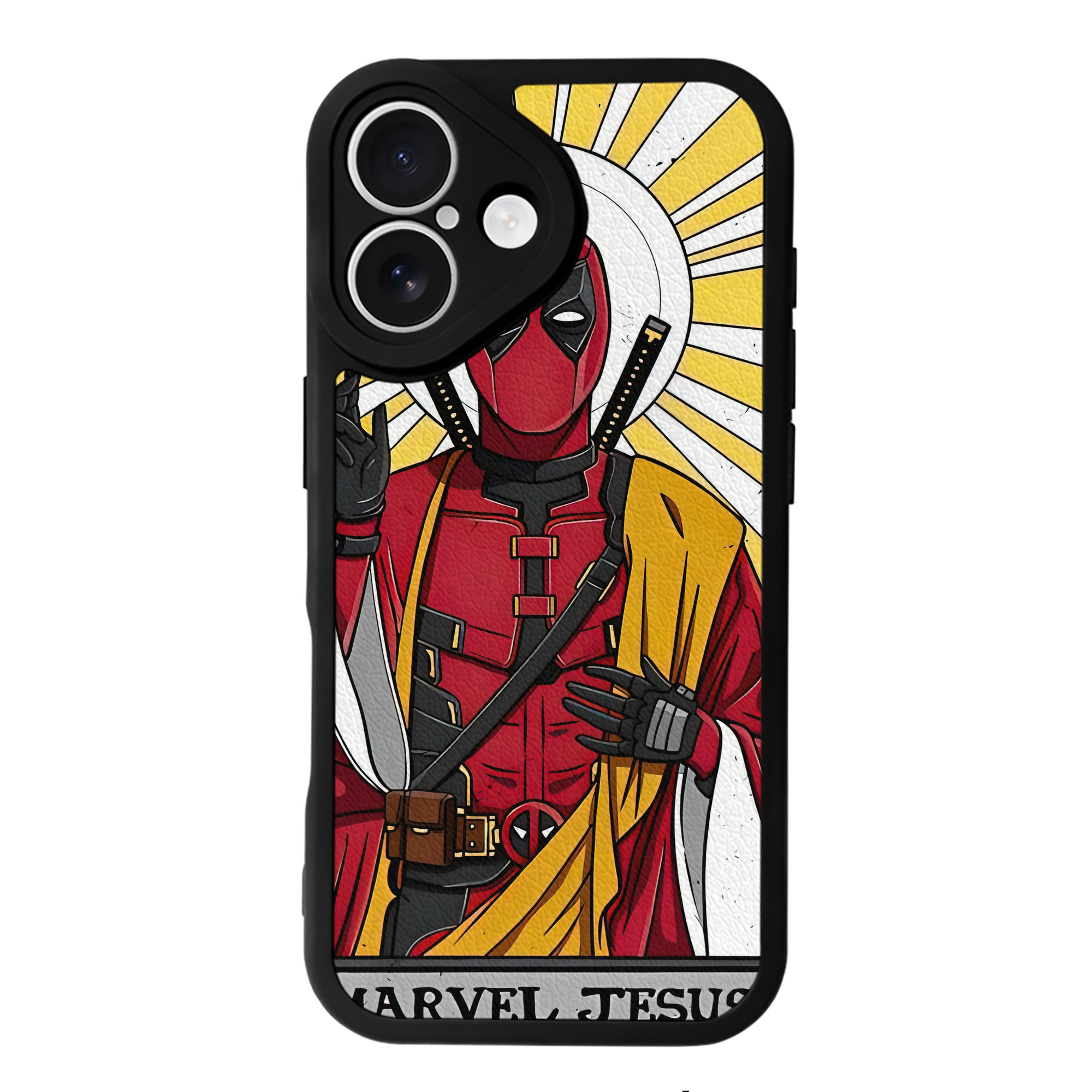 （画像用） Deadpool デッドプール 【iPhone 16シリーズ対応】シリコンスマホケース（レザー調） 材質：シリコン